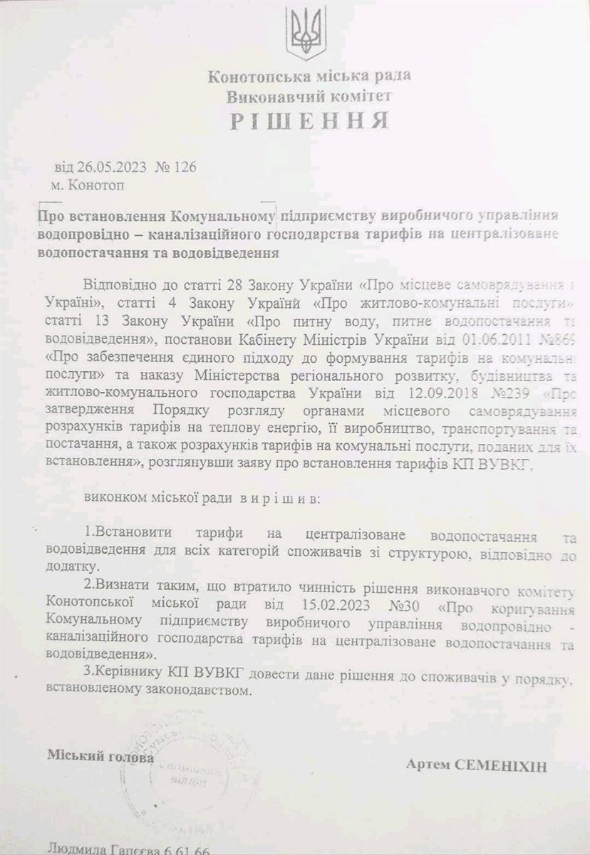 Рішення виконкому КМР
